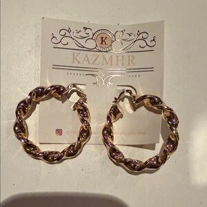 Elegant Gold Twisted Hoop Earrings